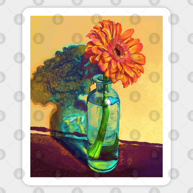 Gerbera in a vase Sticker by VeryBerry